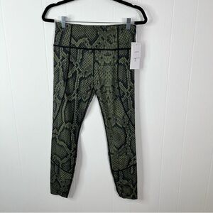 Varley Green Snake Print Leggings